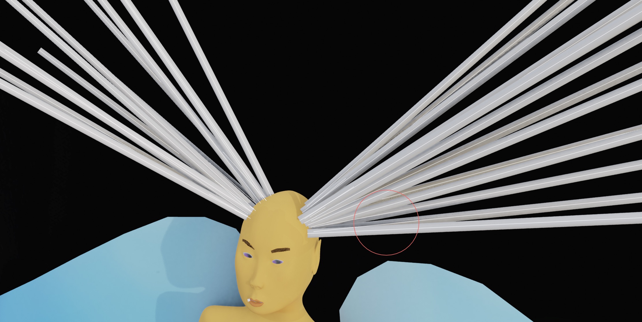 add hair to wig using x symmetry