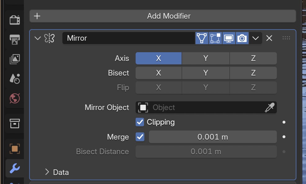 Add Mirror Modifier