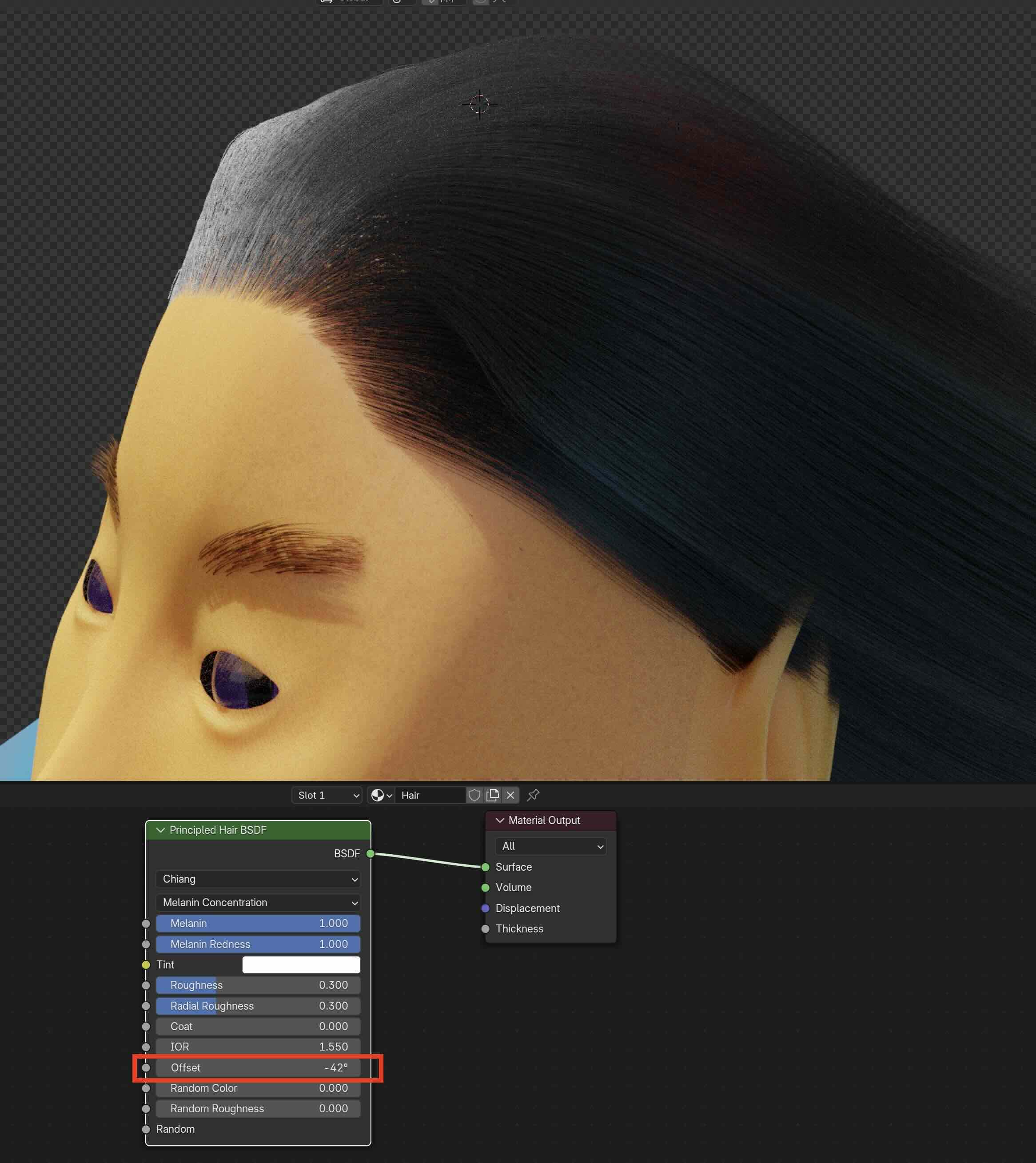 Principled Hair Shader deGlint